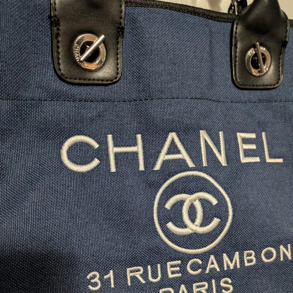 Authentic Chanel Deauville Tote - Picture 7 of 10